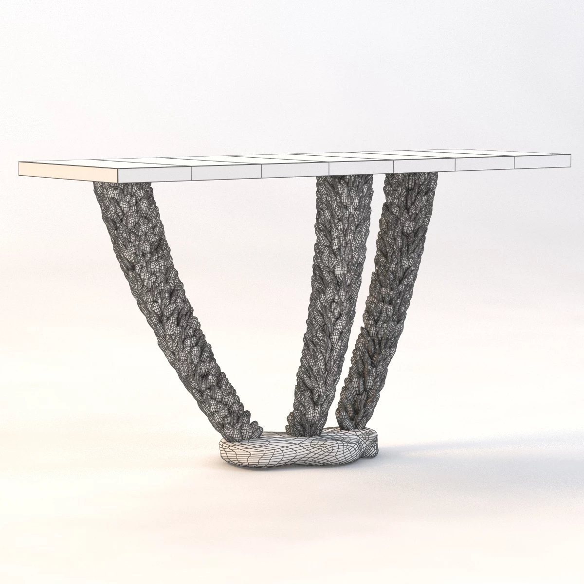 Mussel Shell Console Table 3D Model_03