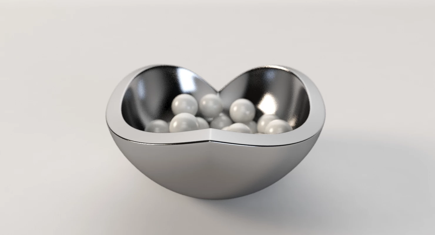 Nambe Love Bowl Table Decor Centerpiece 3D Model_03