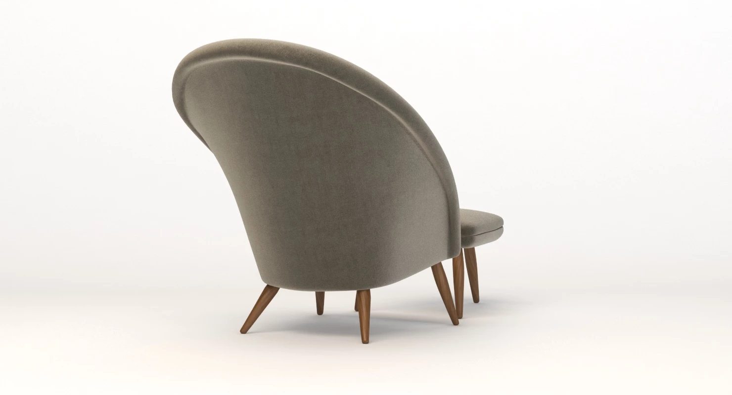 Nanna Ditzel Oda Lounge Chair And Ottoman 3D Model_010