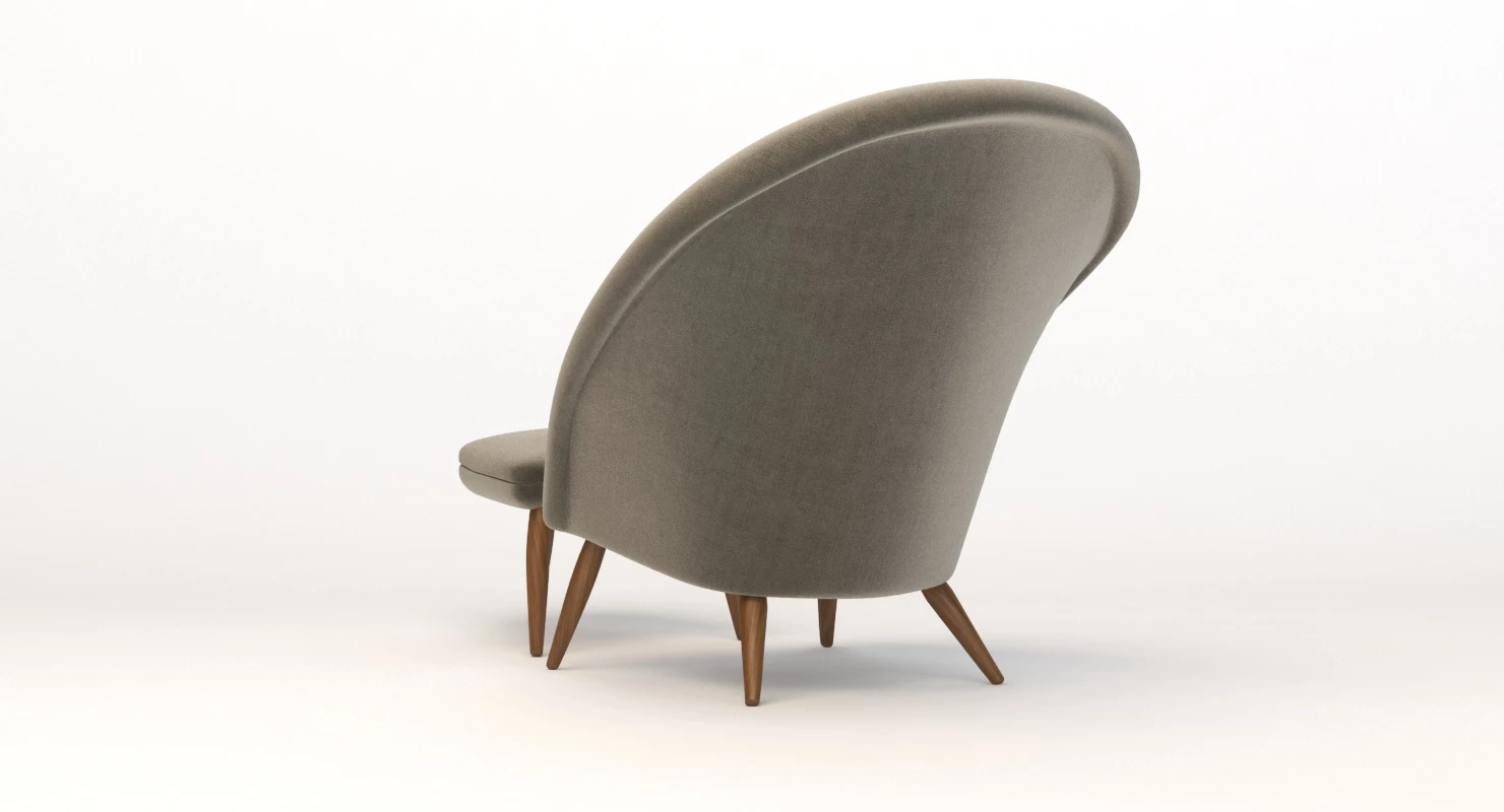 Nanna Ditzel Oda Lounge Chair And Ottoman 3D Model_011