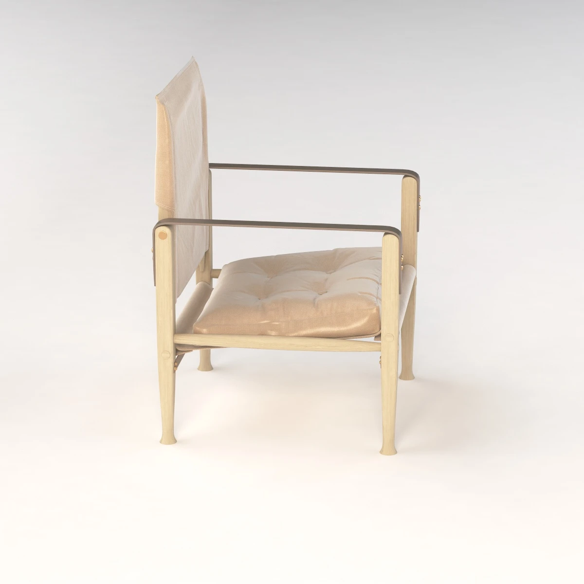 Natural Canvas KK47000 Safari Chair by Kaare Klint 3D Model_06