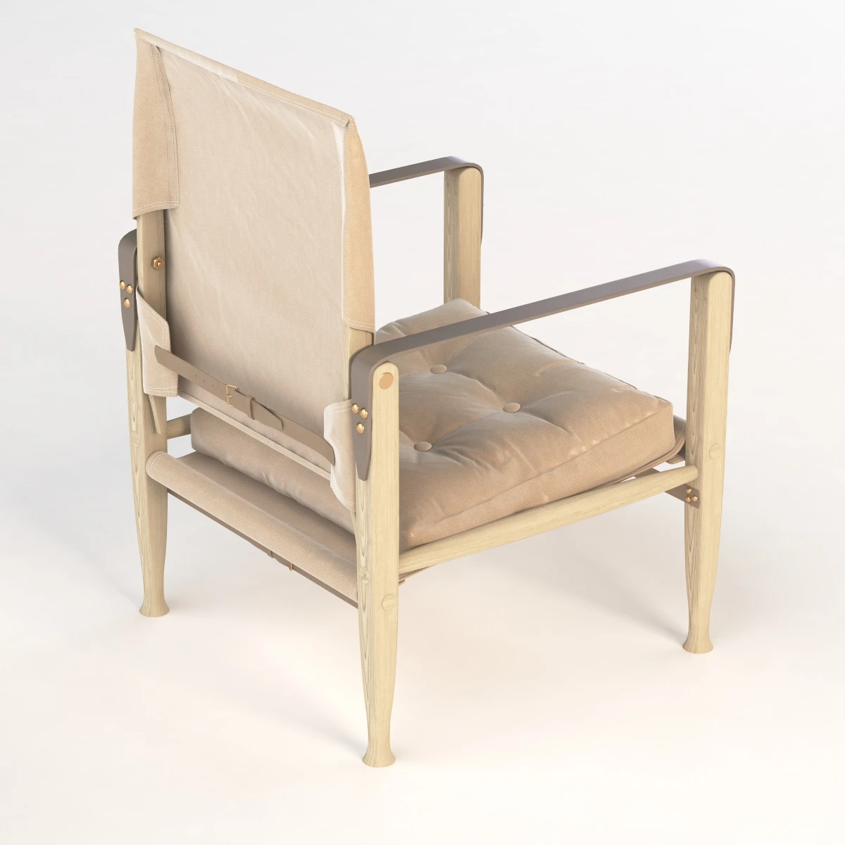 Natural Canvas KK47000 Safari Chair by Kaare Klint 3D Model_011