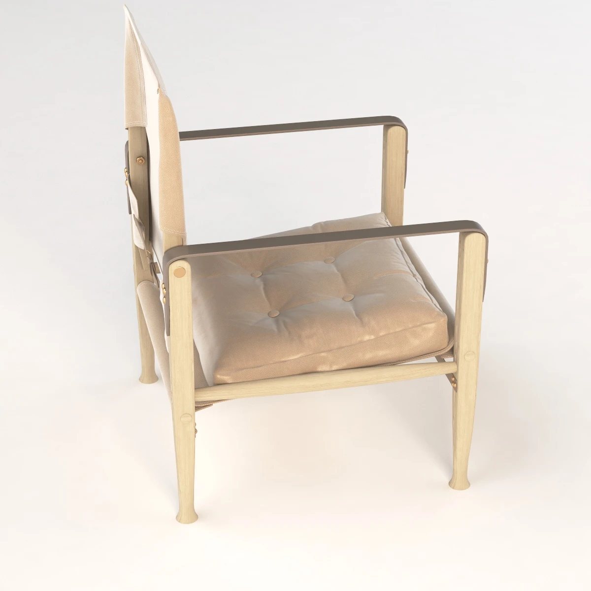Natural Canvas KK47000 Safari Chair by Kaare Klint 3D Model_010