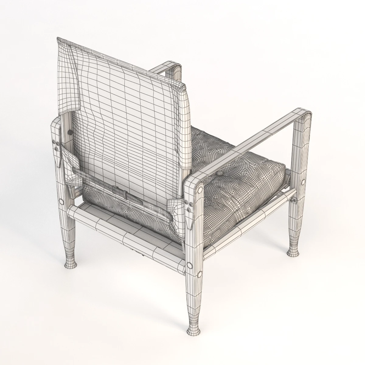 Natural Canvas KK47000 Safari Chair by Kaare Klint 3D Model_020