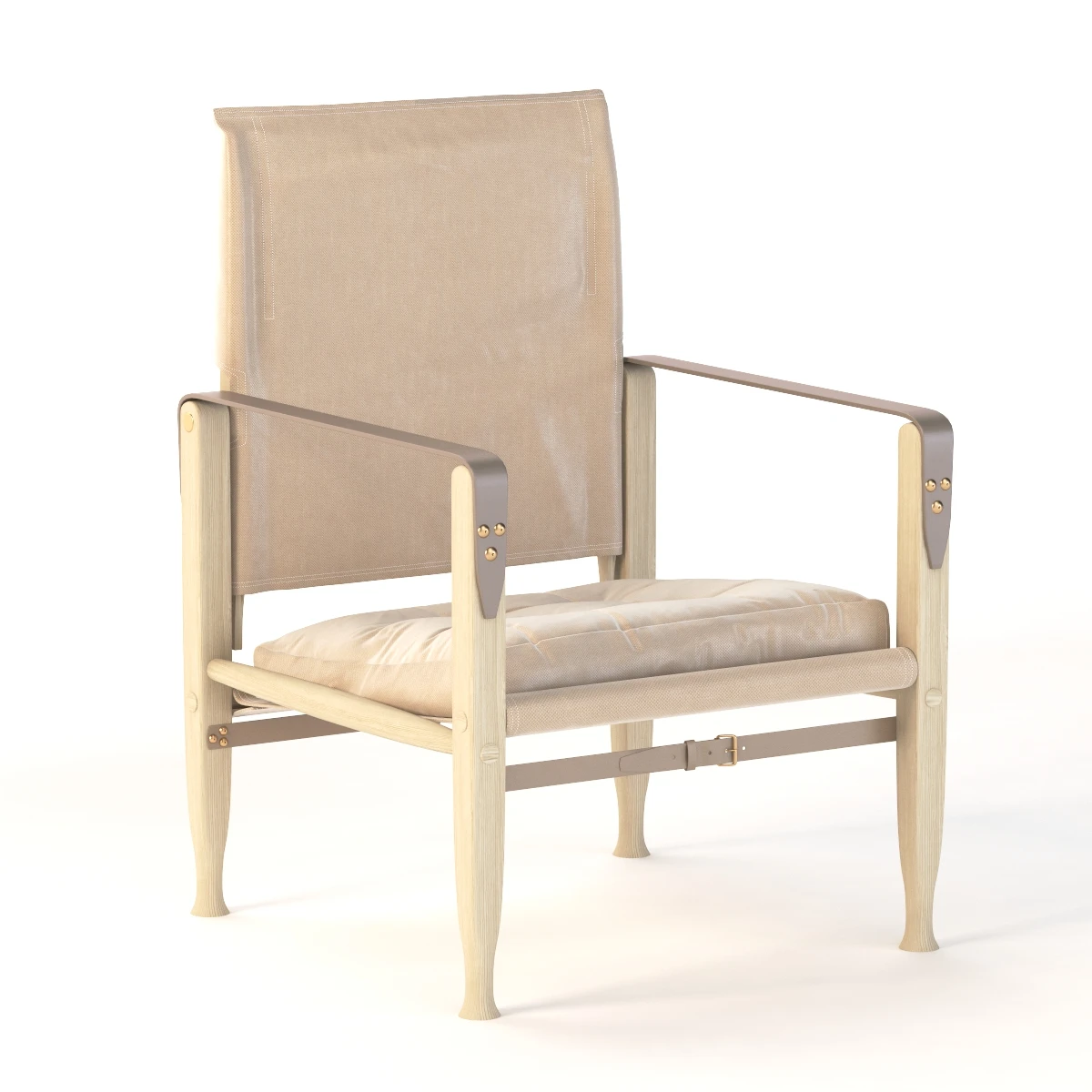 Natural Canvas KK47000 Safari Chair by Kaare Klint 3D Model_01