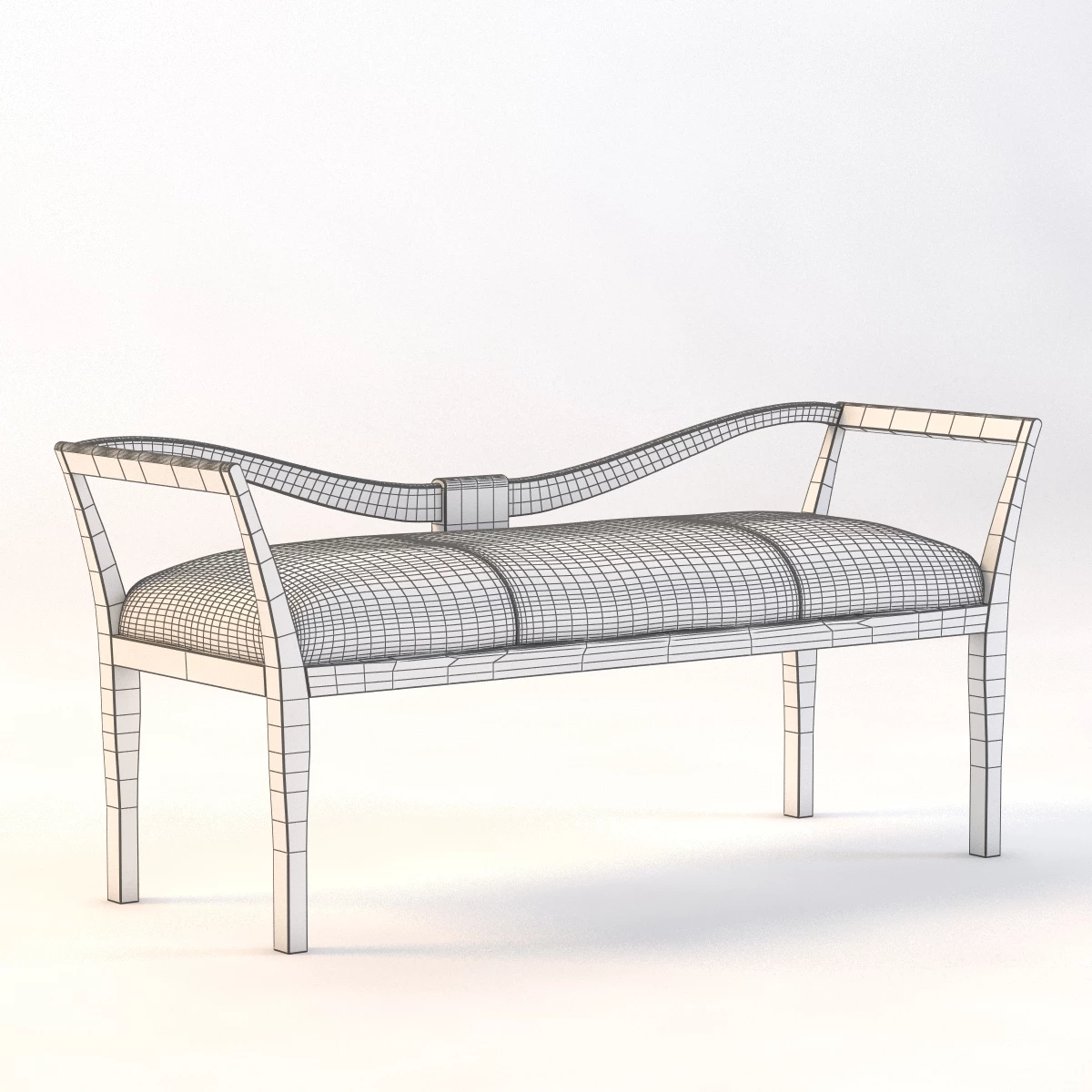 Pony Loveseat Sofa Bench 3D Model_03