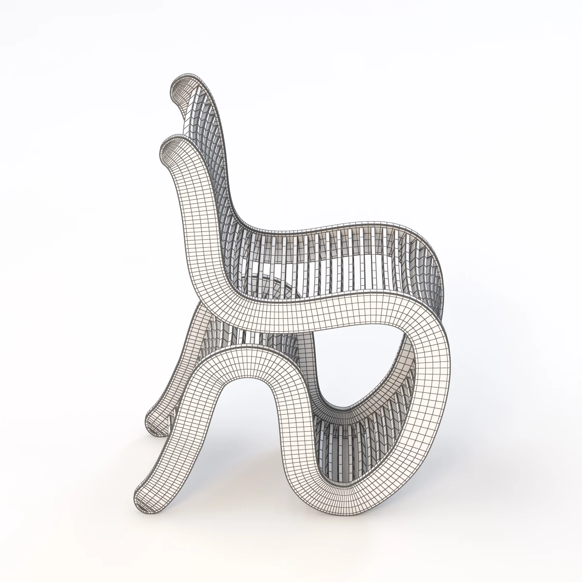 Realistic Spline White Chair 3D Model_05