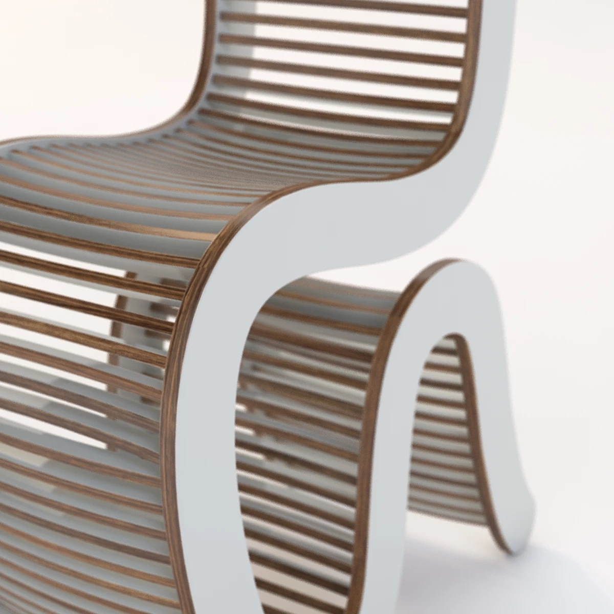 Realistic Spline White Chair 3D Model_08
