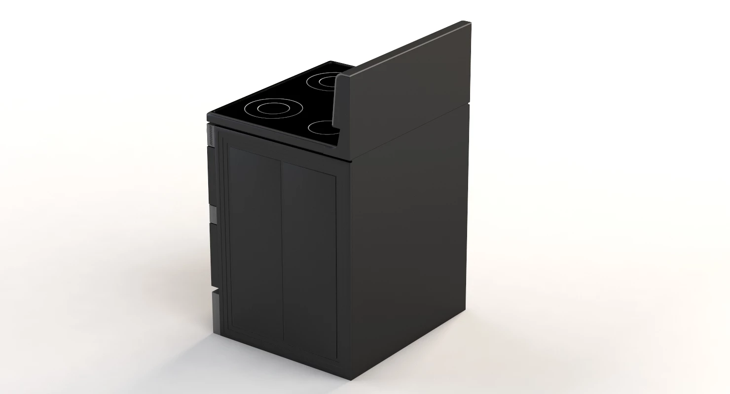 Samsung 5.9 cu. ft. Freestanding Flex Duo Black Stainless Electric Range 3D Model_03
