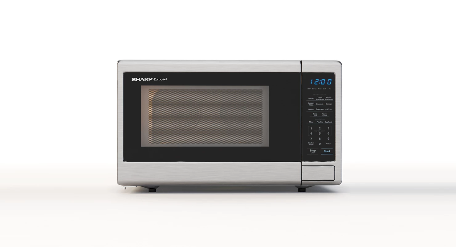 Sharp Carousel 1000w Countertop Microwave Oven With Popcorn Preset 3D Model_01