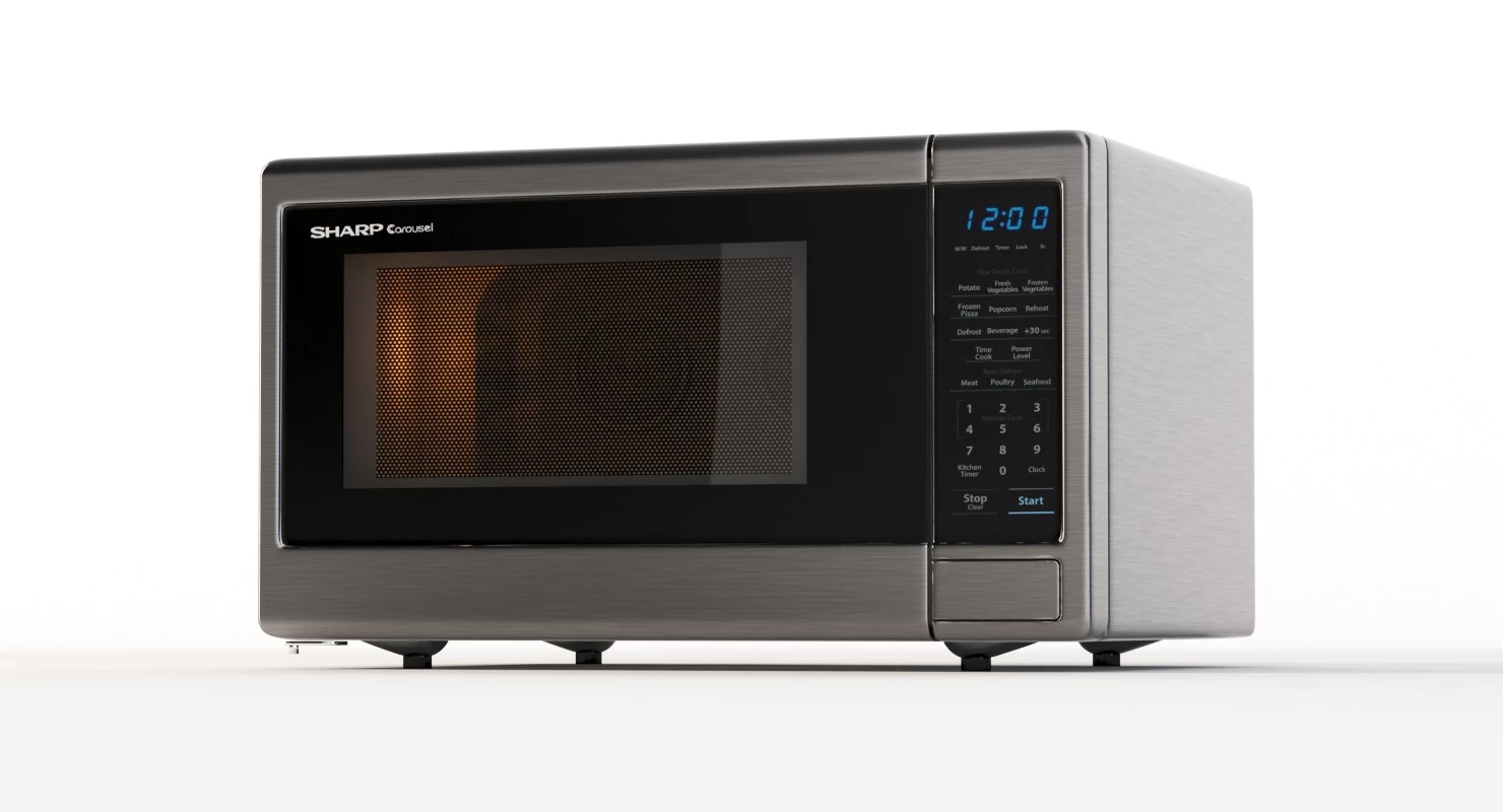 Sharp Carousel 1000w Countertop Microwave Oven With Popcorn Preset 3D Model_010