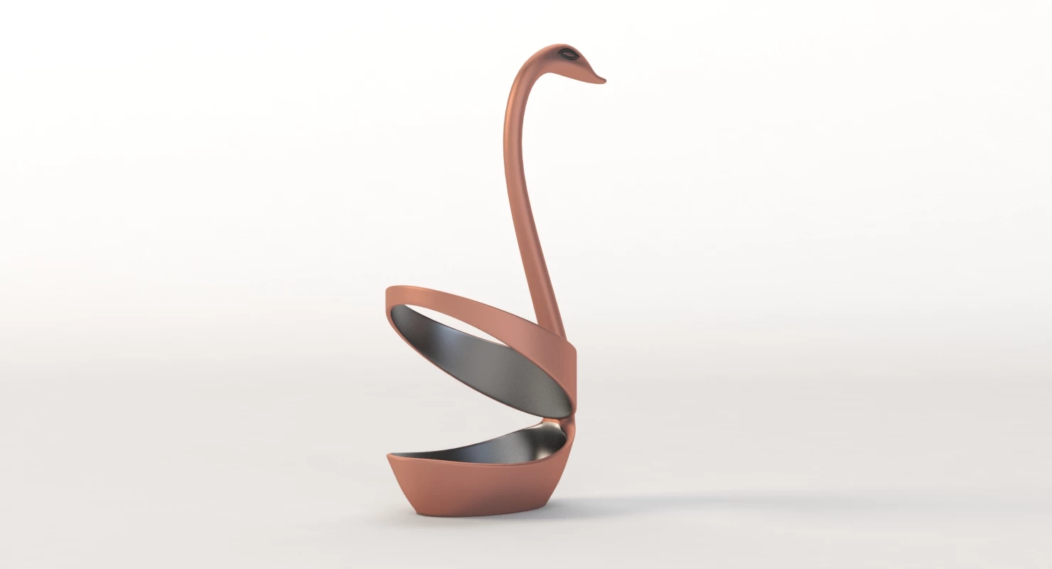 Swan Spoon Holder Table Decoration Centerpiece 3D Model_07