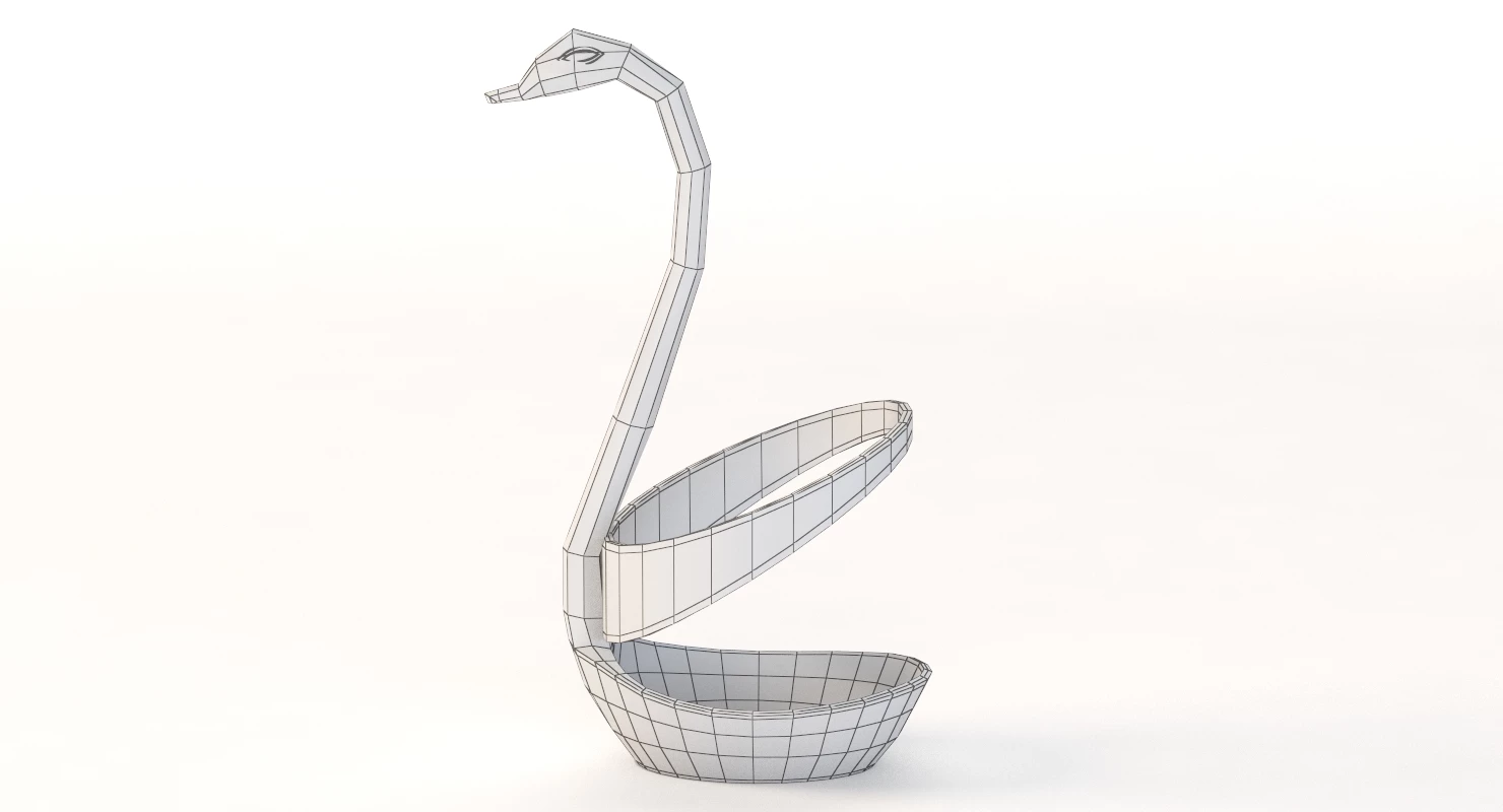 Swan Spoon Holder Table Decoration Centerpiece 3D Model_010