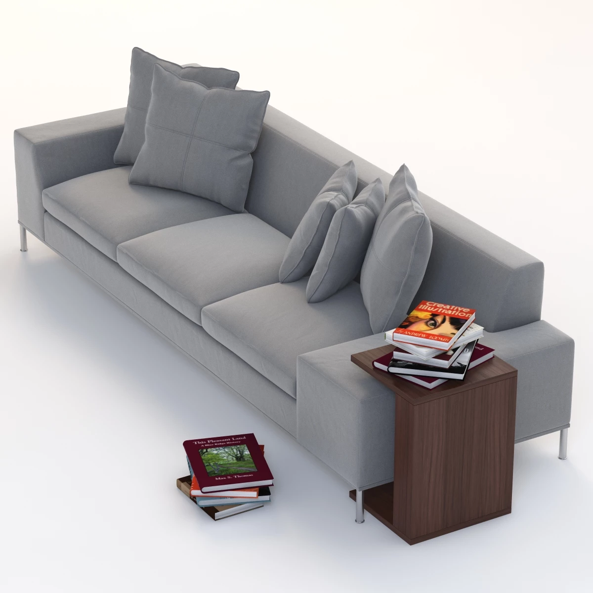 Tre Sofa With Books 3D Model_05