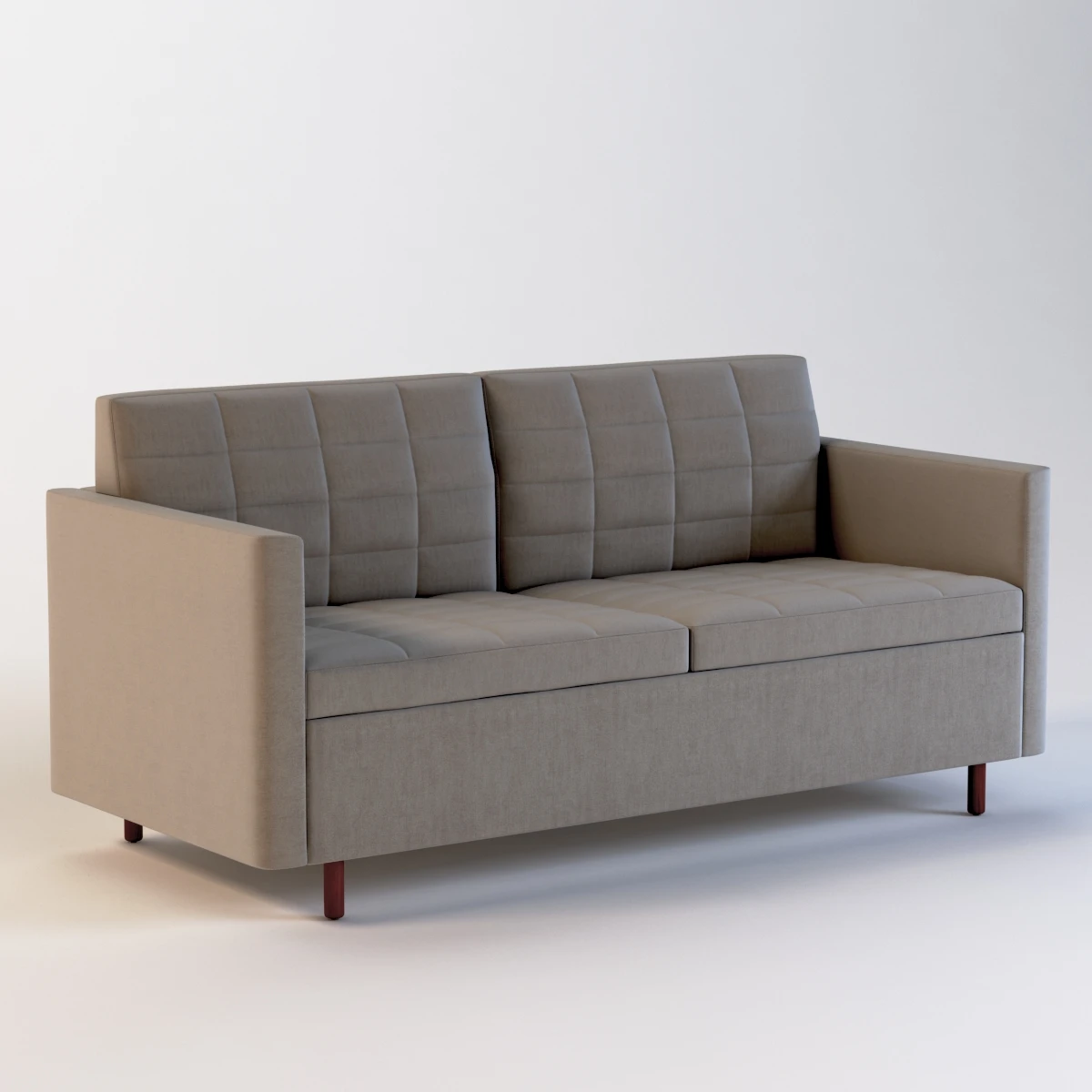 Ultra Detail Upholstered Tuxedo Sofa Two Seater With Arm 3D Model_01