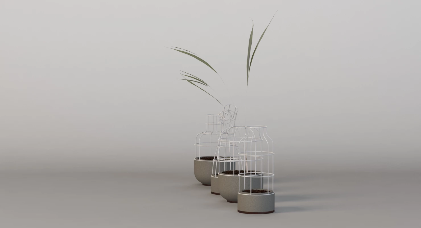 V4 Planter Vases Group for Table Top Decoration By Seung Yong Song 3D Model_06