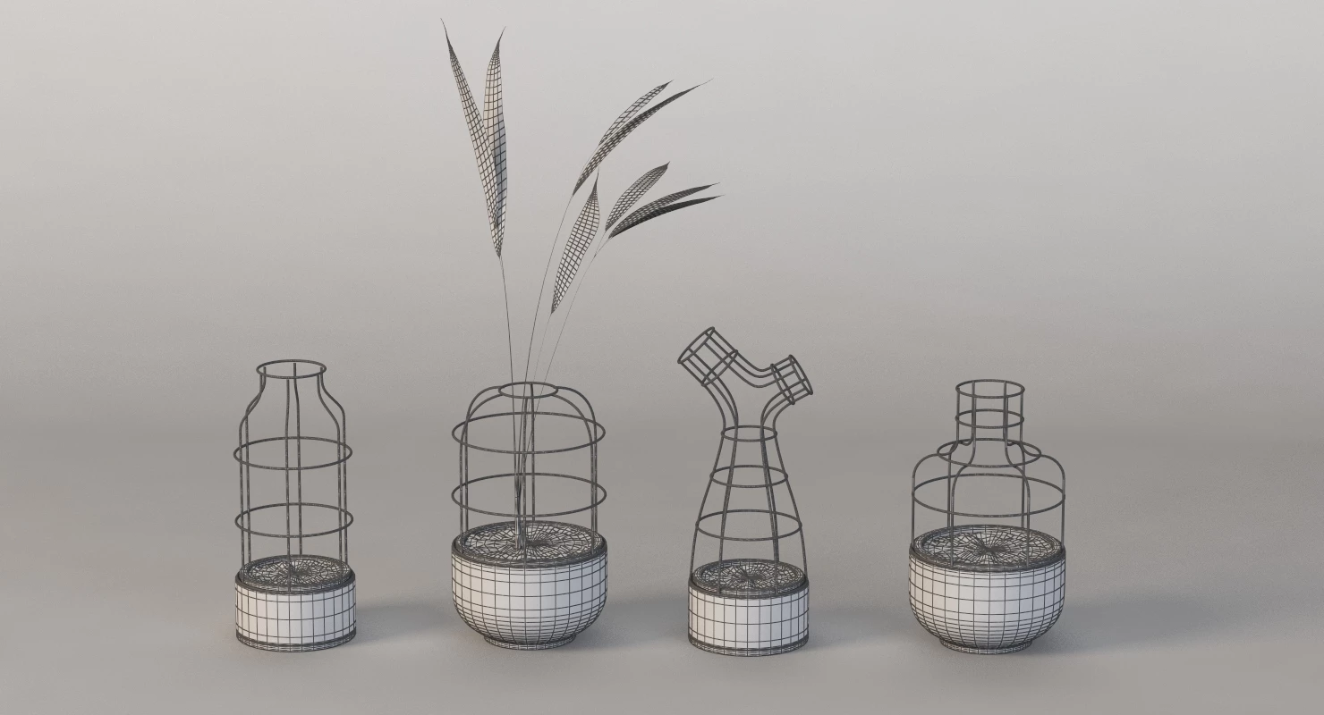 V4 Planter Vases Group for Table Top Decoration By Seung Yong Song 3D Model_011