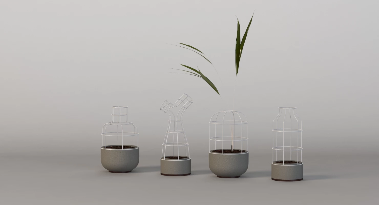 V4 Planter Vases Group for Table Top Decoration By Seung Yong Song 3D Model_07