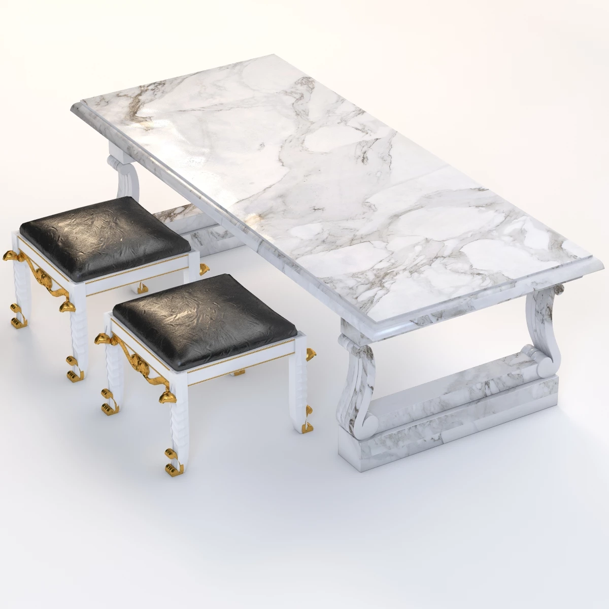 Vincent Wolfe Vanity and Stool 3D Model_08