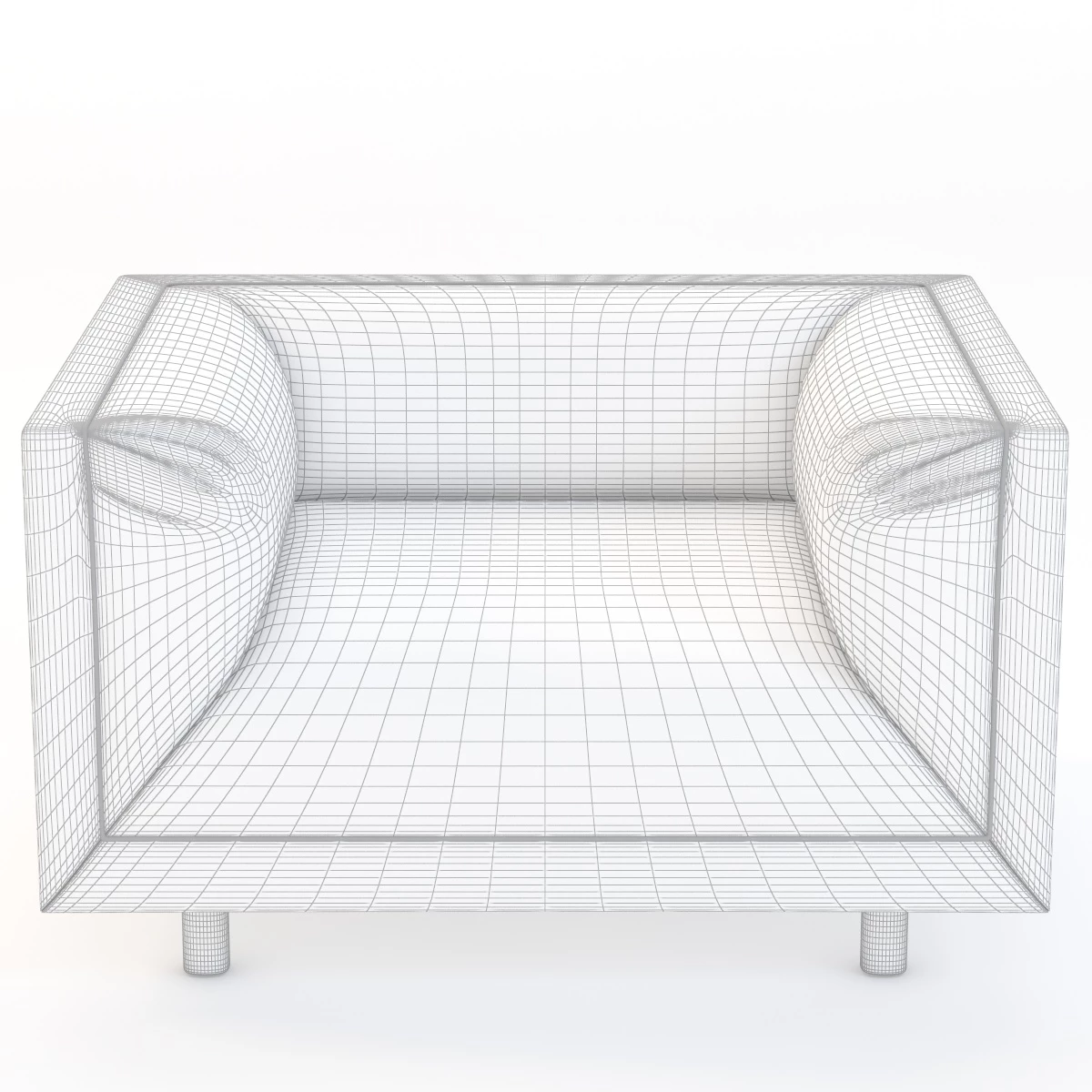 Ward Bennett Rolled Arm Lounge Chair 3D Model_07
