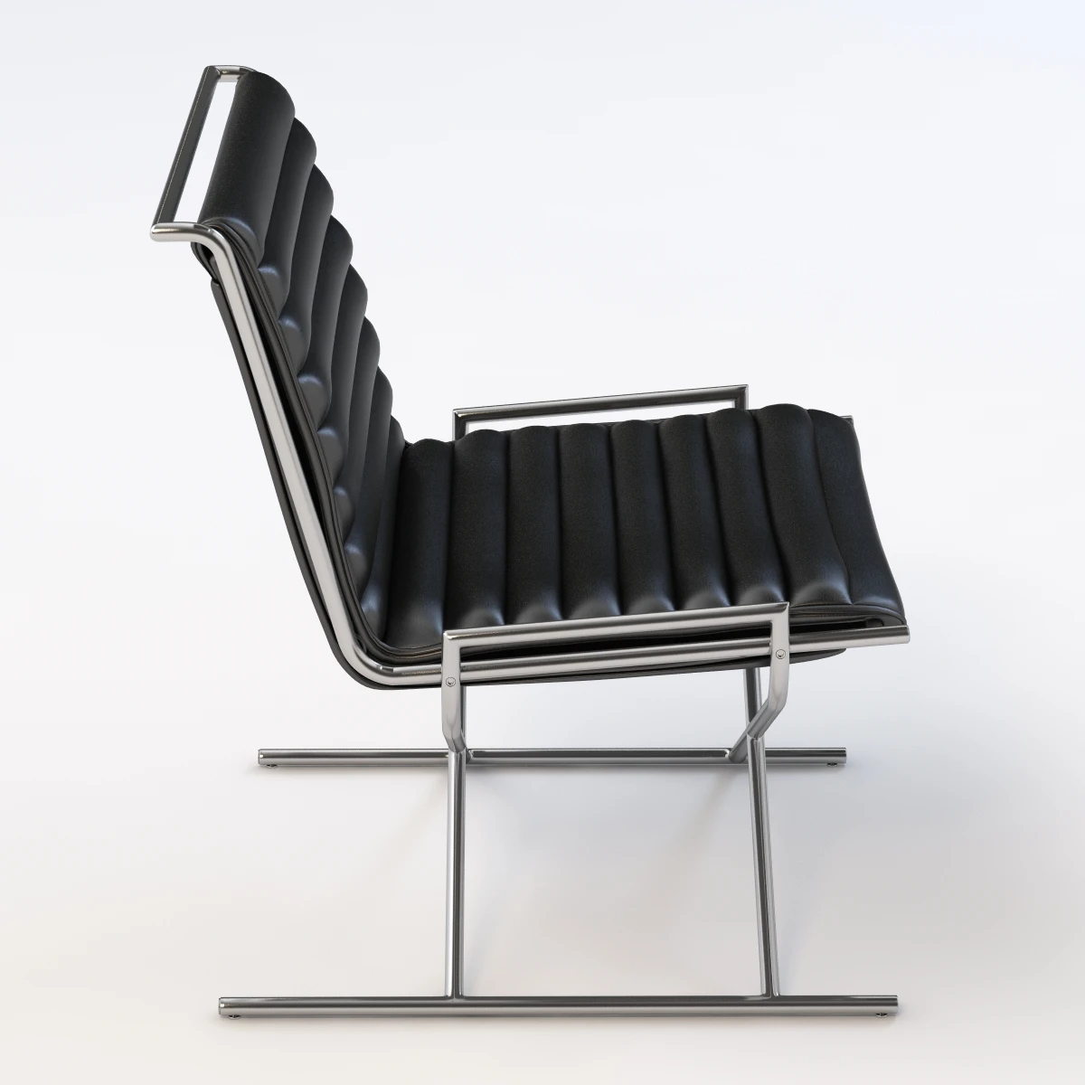 Ward Bennett Sled Chair 3D Model_07