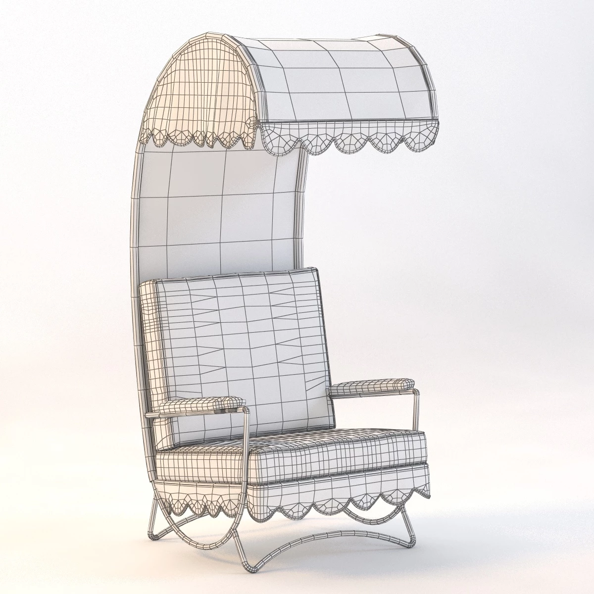 Jean Royere Canopy Lounge Chair 3D Model_04