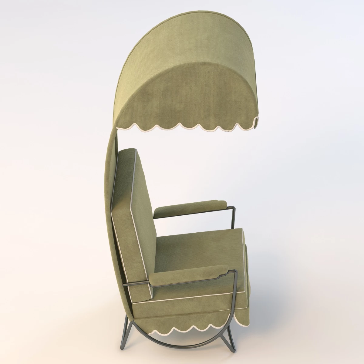 Jean Royere Canopy Lounge Chair 3D Model_05