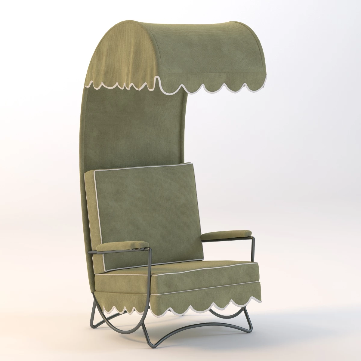 Jean Royere Canopy Lounge Chair 3D Model_01