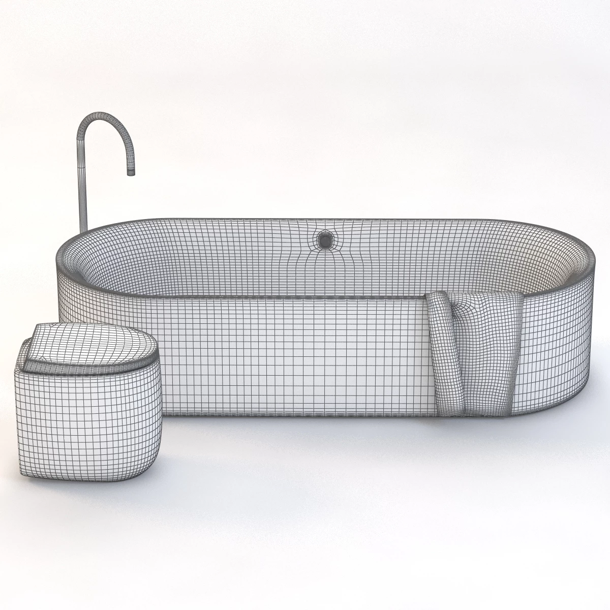 Modern Capsule Bath Tub 3D Model_03