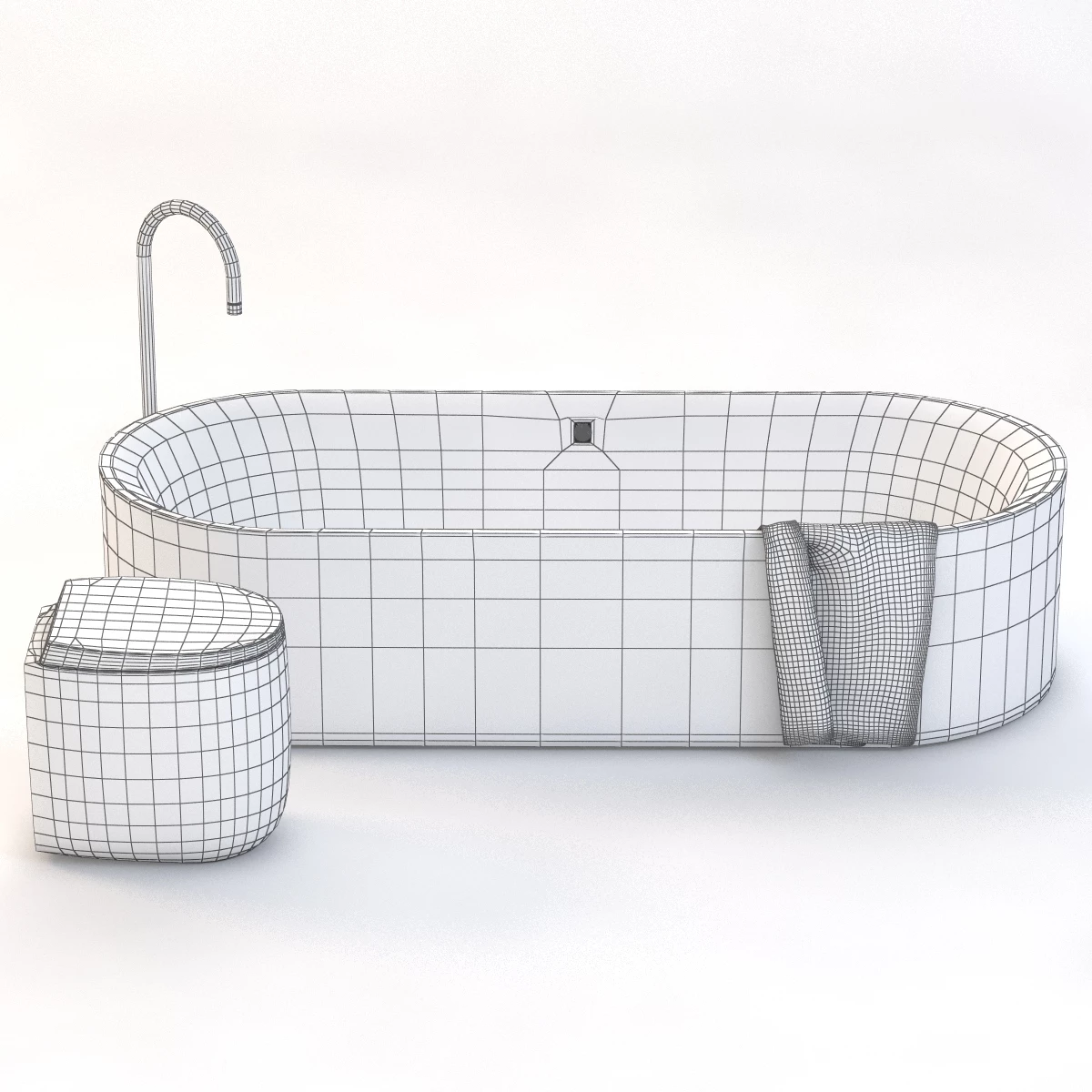 Modern Capsule Bath Tub 3D Model_04