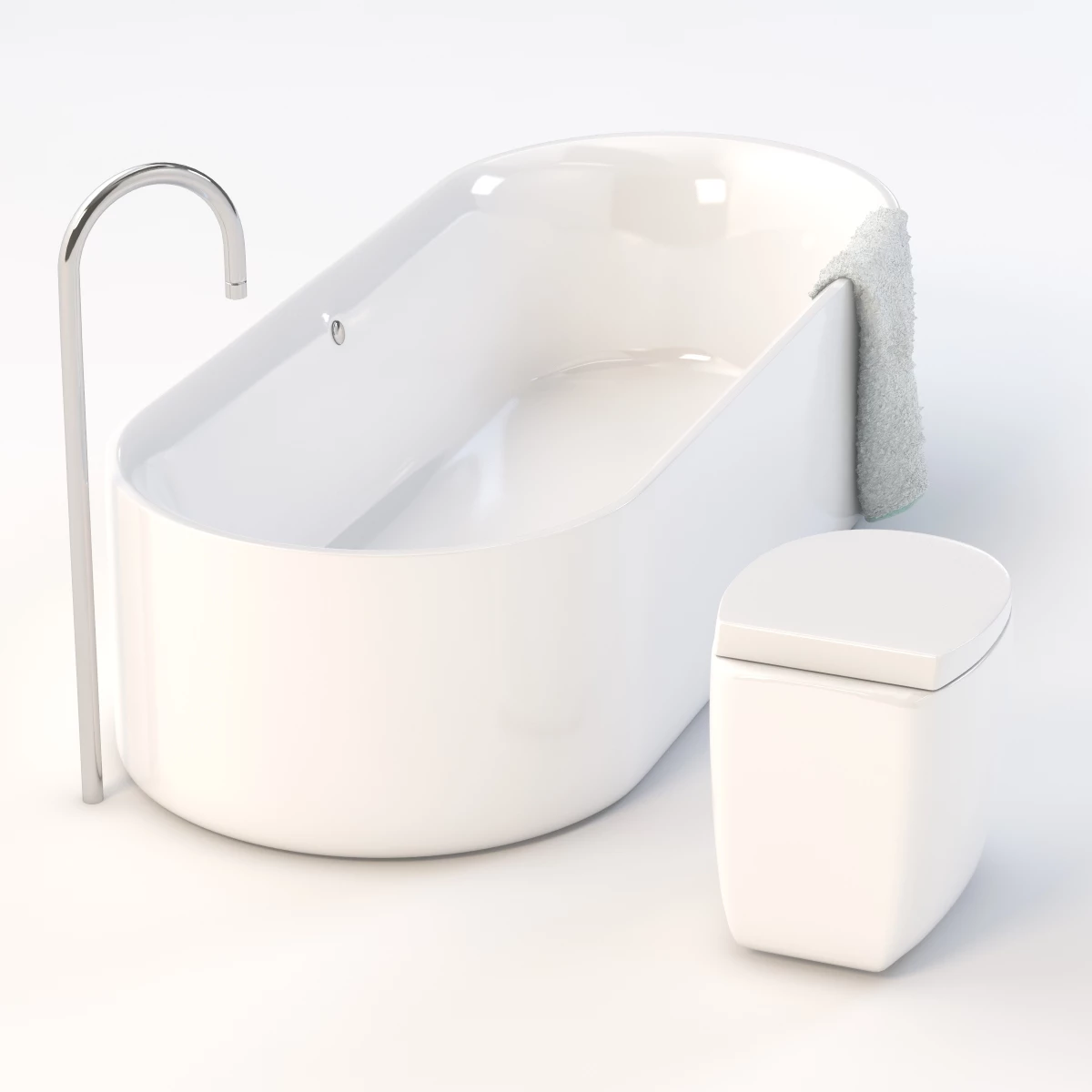 Modern Capsule Bath Tub 3D Model_05