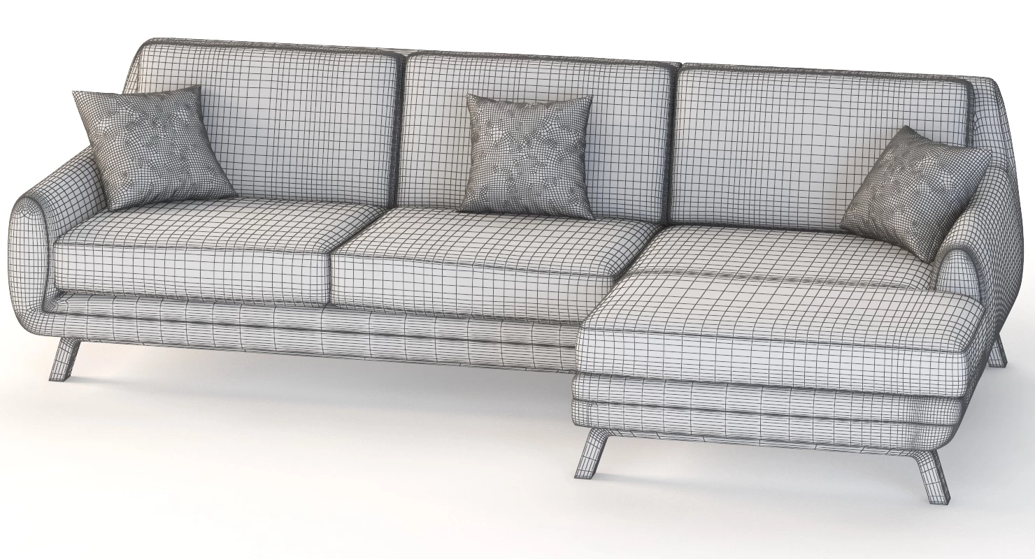 Joybird Calhoun Bi Sectional Chaise Lounge Corner Sofa 3D Model_011