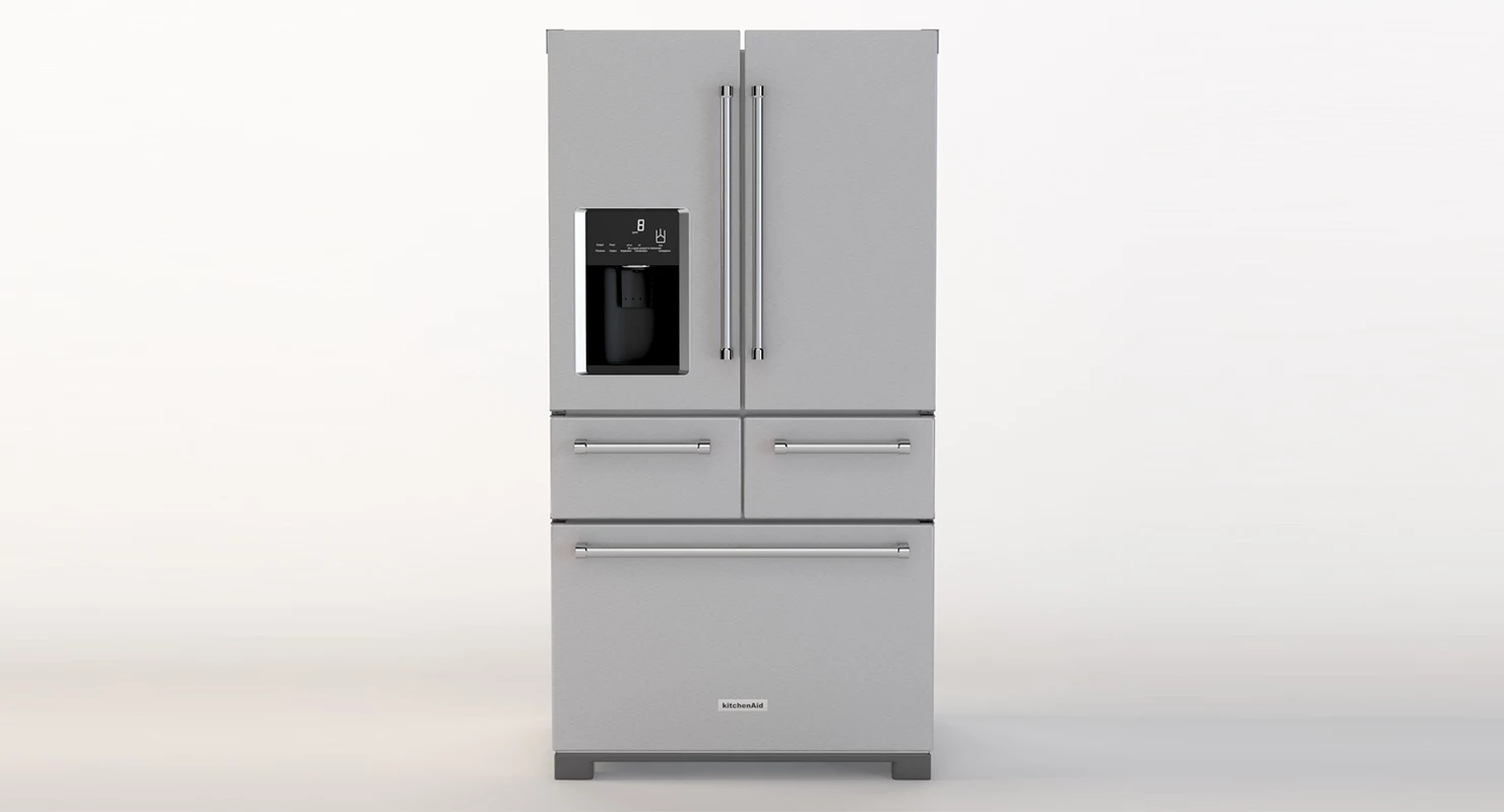36 Inch 25 8 Cu Ft Platinum Interior Refrigerator 3D Model_01