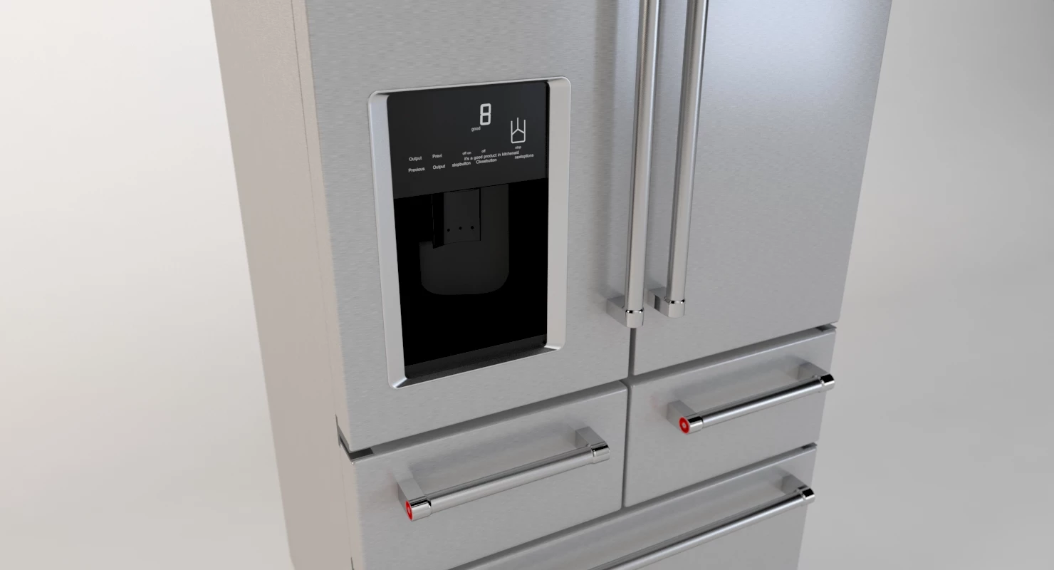 36 Inch 25 8 Cu Ft Platinum Interior Refrigerator 3D Model_03