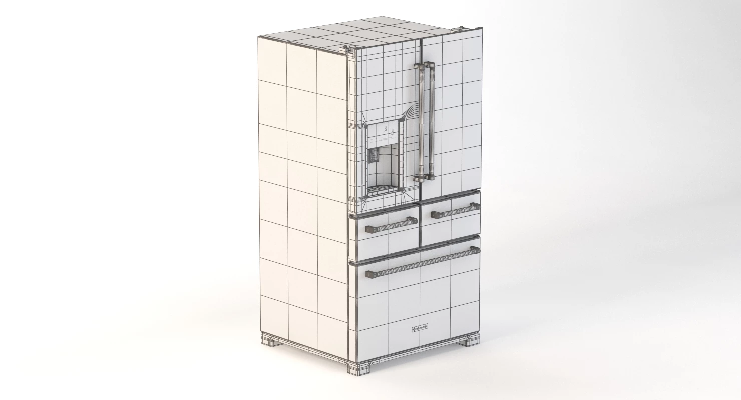 36 Inch 25 8 Cu Ft Platinum Interior Refrigerator 3D Model_010