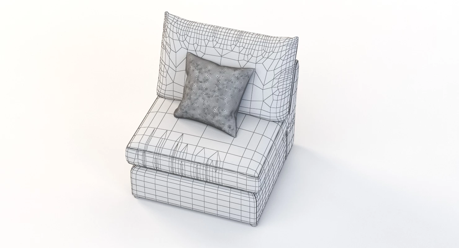 Bassett Beckham Pit Sectional Sofa Center Module 3D Model_07