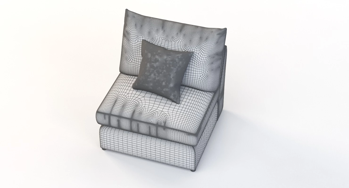 Bassett Beckham Pit Sectional Sofa Center Module 3D Model_09