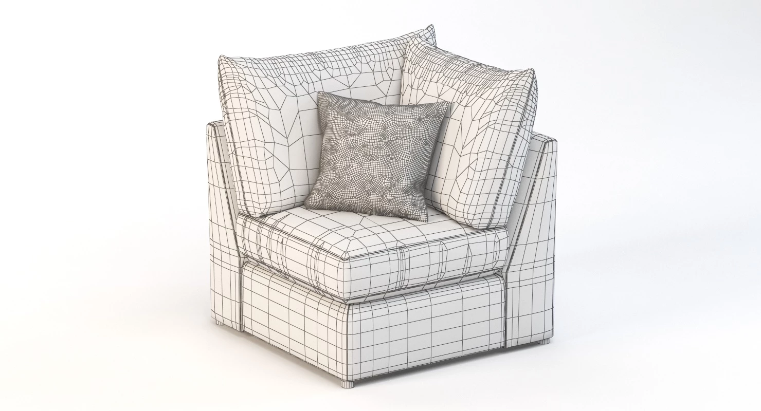 Bassett Beckham Pit Sectional Sofa Corner Module 3D Model_06