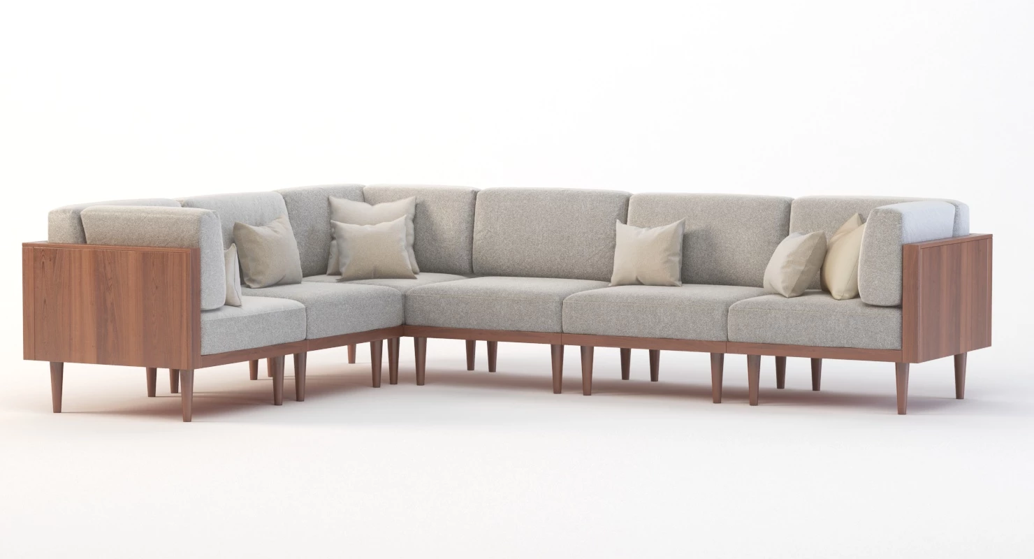 Bellanest Soto Modular Sectional Sofa Corner Module with Cushion 3D Model_09