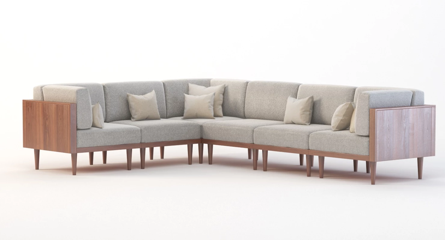 Bellanest Soto Modular Sectional Sofa Corner Module with Cushion 3D Model_01