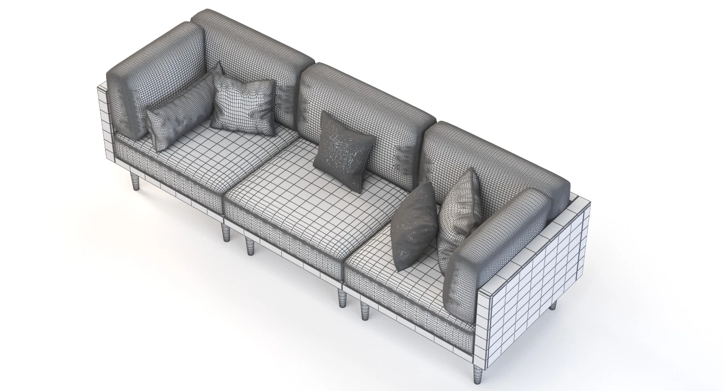 Bellanest Soto Modular Sectional Sofa Three Seater with Cushion 3D Model_09