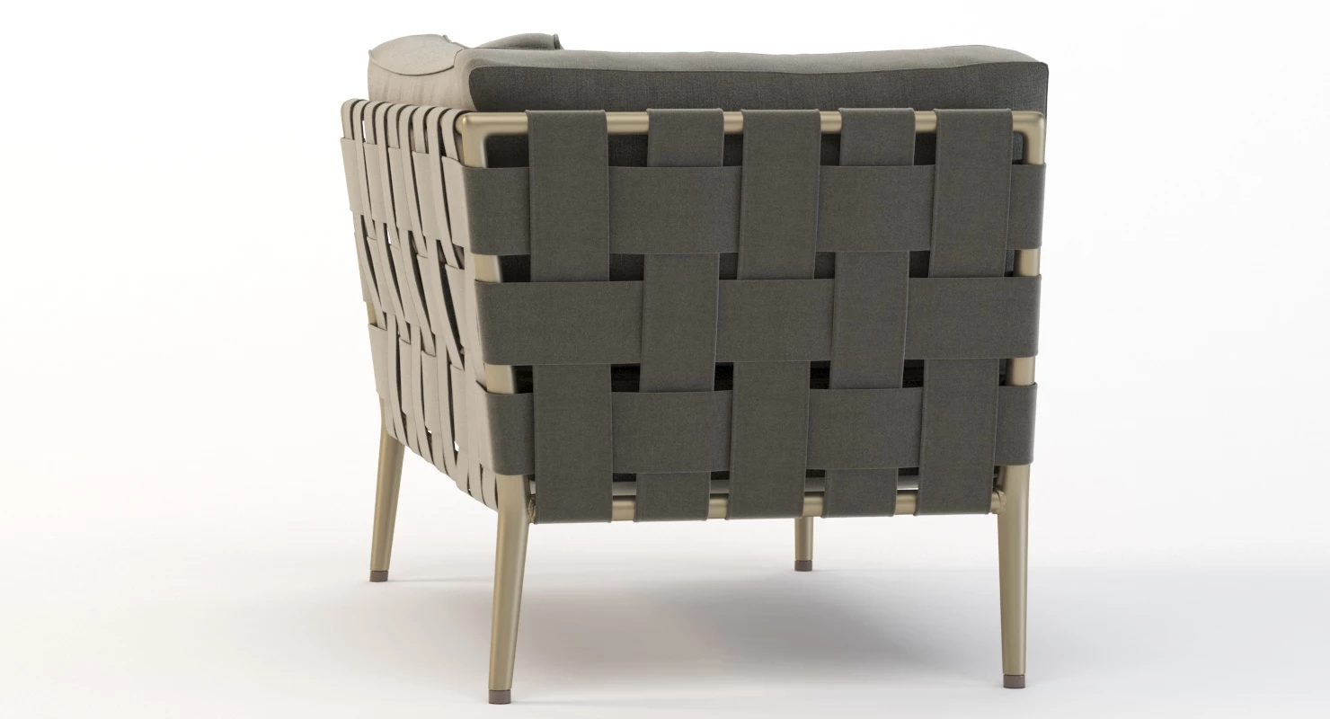 Cane Line Conic Moduler Sofa Left Sectional Chaise 3D Model_09