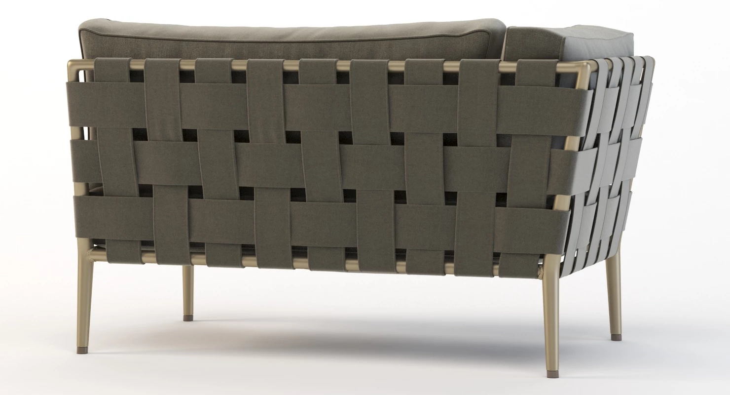 Cane Line Conic Moduler Sofa Left Sectional Chaise 3D Model_010