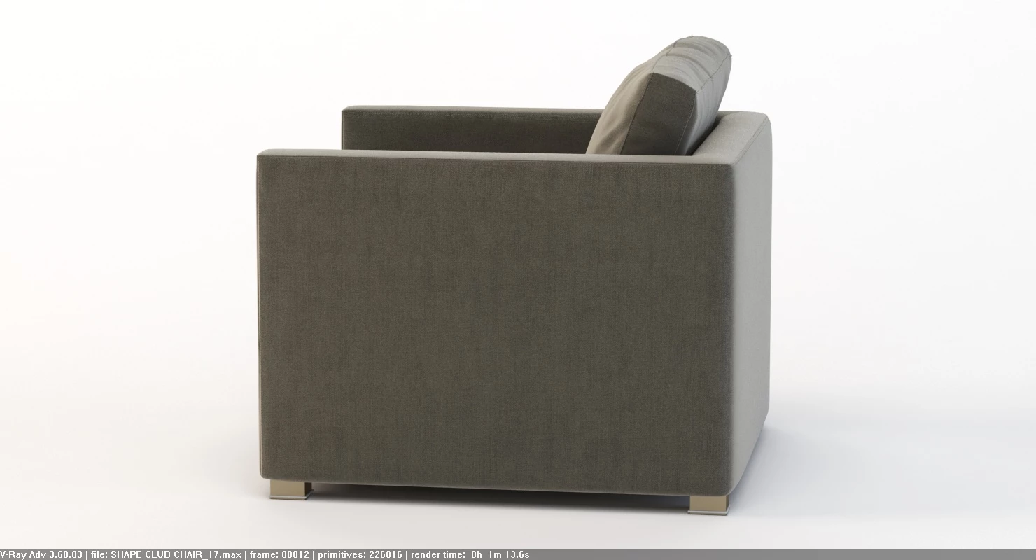 Cane Line Shape Sofa Club Chair Module 3D Model_01
