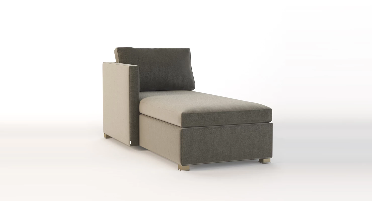 Cane Line Shape Sunbed Sectional Chaise Sofa Module 3D Model_01