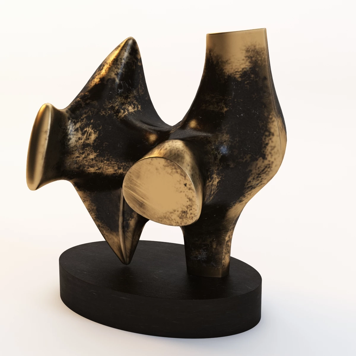 Henry Moore The Archer Sculpture 3D Model_01