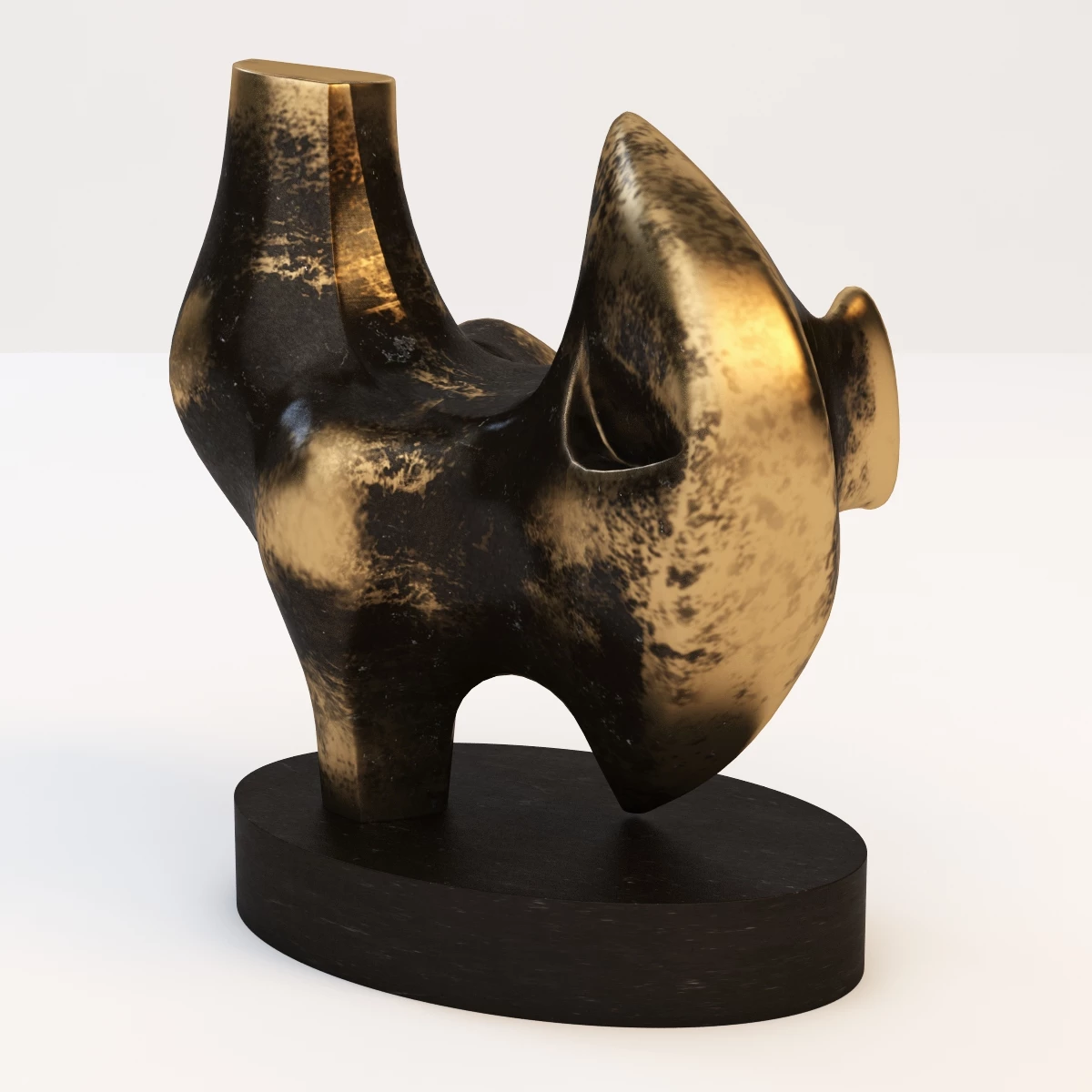 Henry Moore The Archer Sculpture 3D Model_05