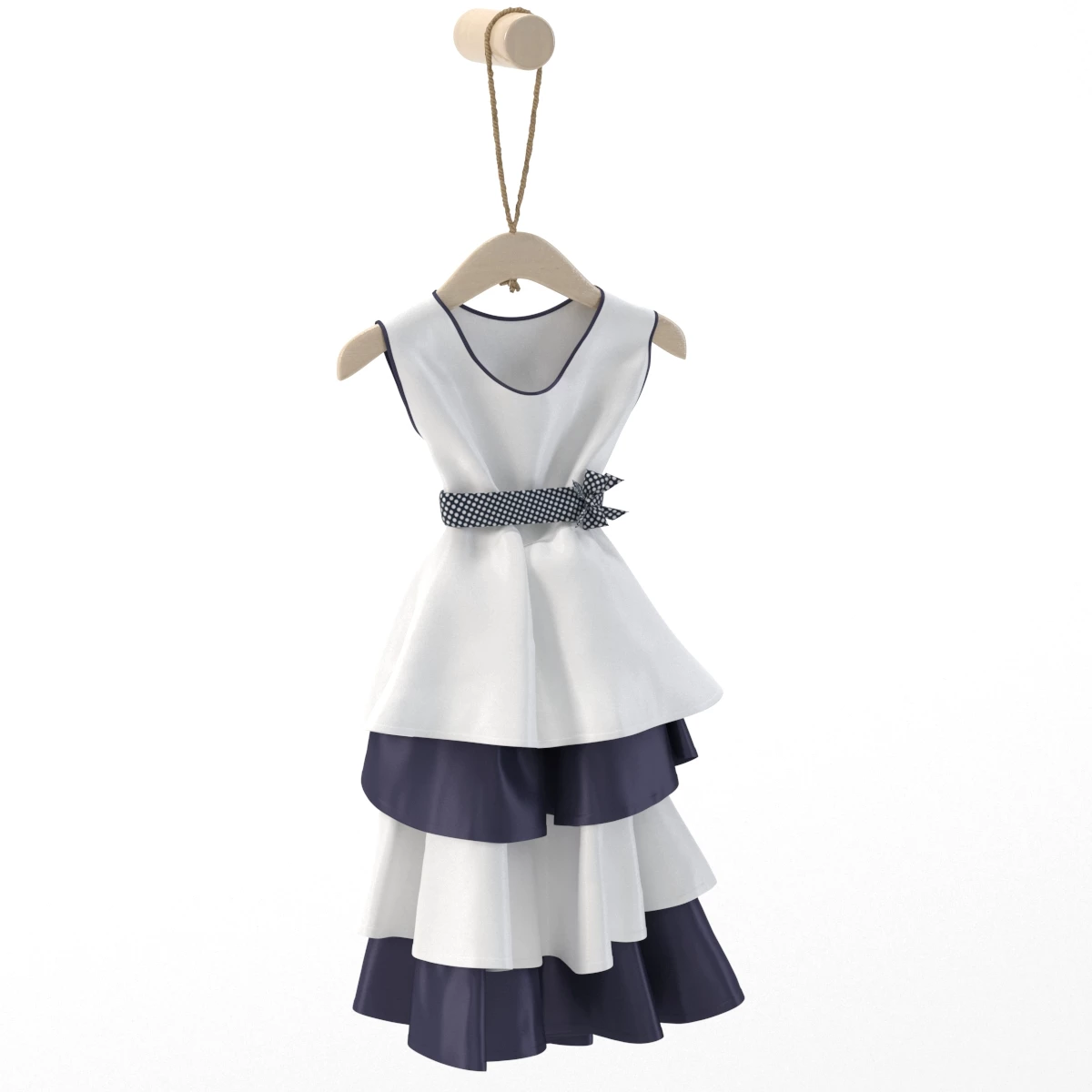 Tiered Baby Dress C 3D Model_01