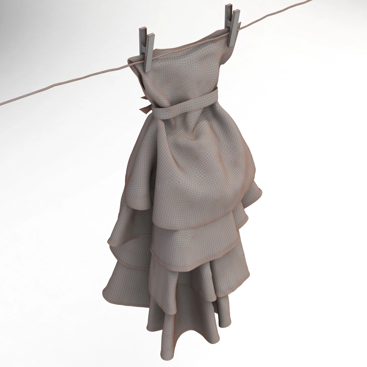 Tiered Baby Dress B 3D Model_07