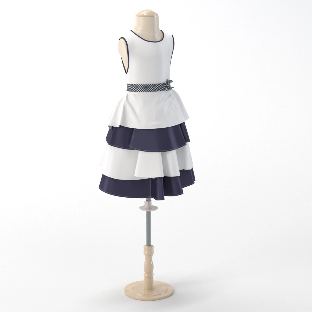 Tiered Baby Dress A 3D Model_01